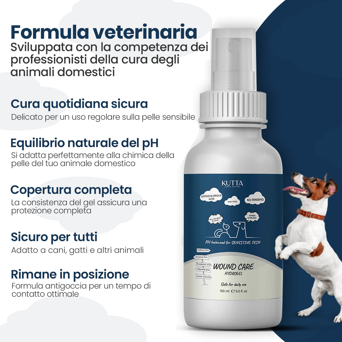 Spray idrogel per cani Kutta per piccole ferite