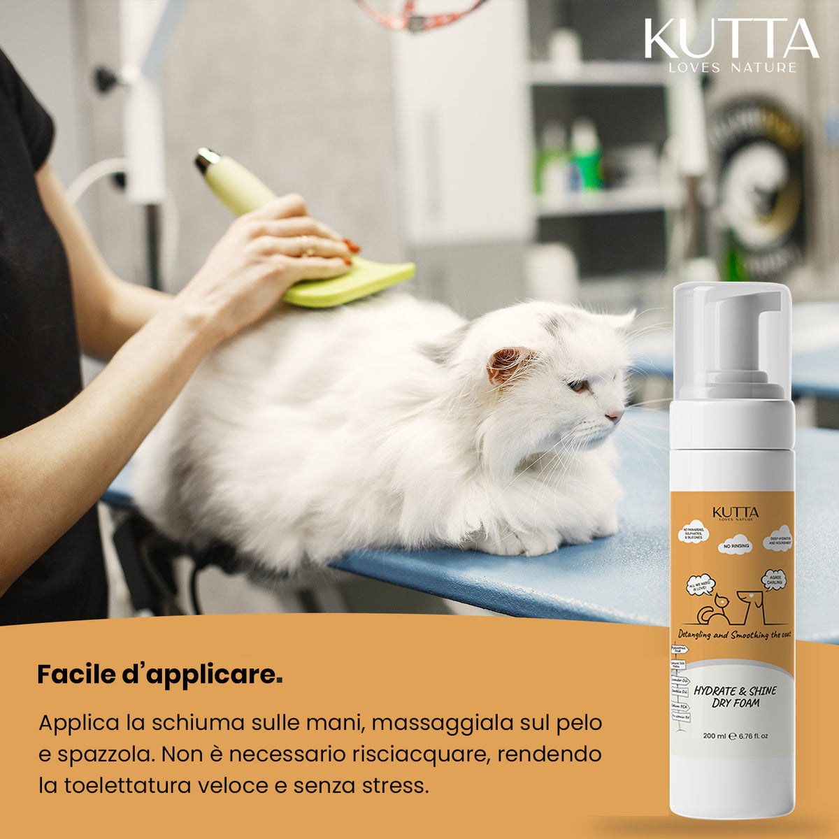 Kutta bagnoschiuma a secco per cani 200 ml