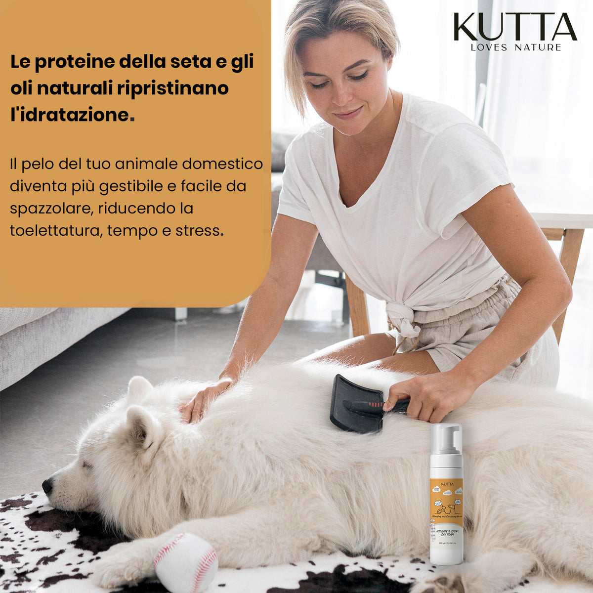 Kutta bagnoschiuma a secco per cani 200 ml