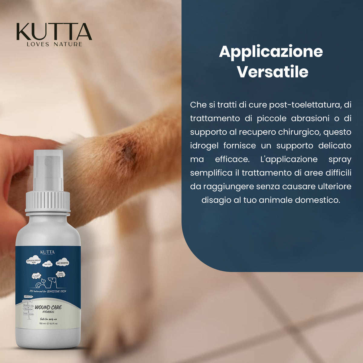 Spray idrogel per cani Kutta per la cura della pelle